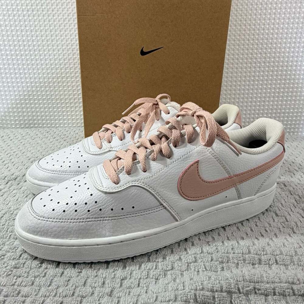 Nike Women's Court Vision Low White/Pink Sneakers 9.5